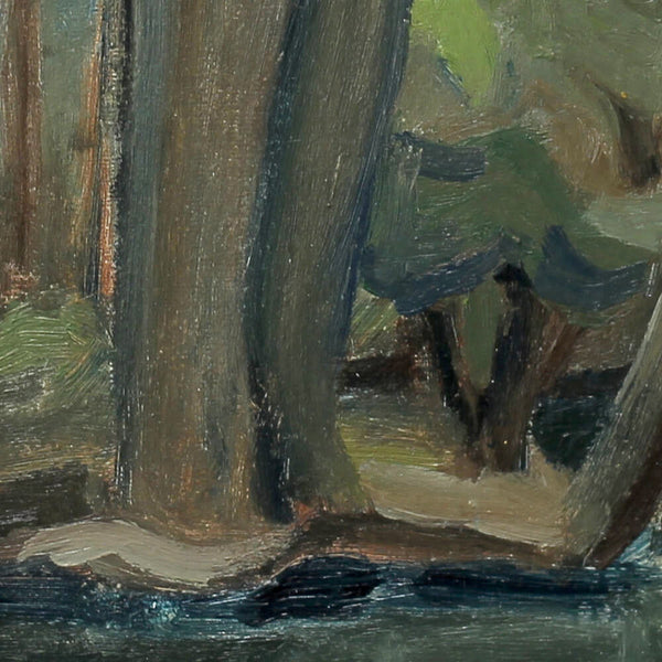 "Rainy Day Pond" Original Oil Painting