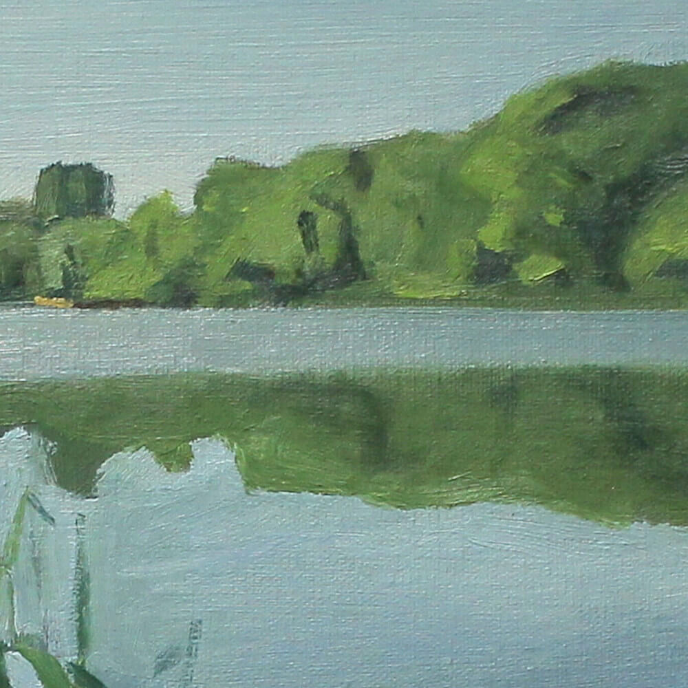 "Grenadier Pond through the Reeds" Original Oil Painting